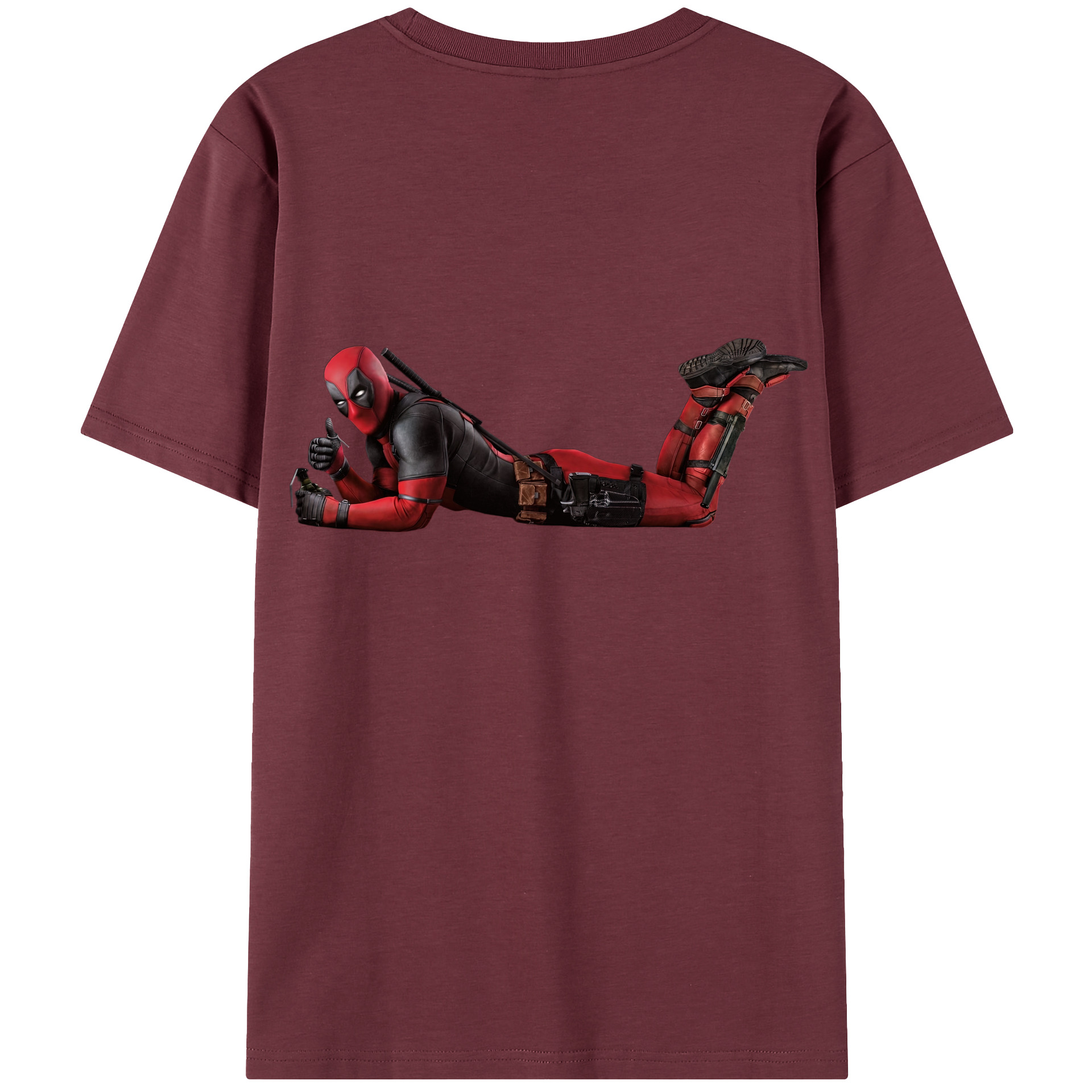 （画像用） Deadpool デッドプール 綿100％半袖Tシャツ（背面プリント）
